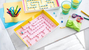 Schuhkarton Basteln Kinder Kugellabyrinth Strohhalme Schuhkarton Spiele Selber Machen Basteln Mit Teenager