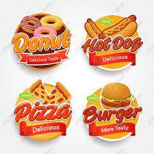 Set Of Fast Food Typographical Logo Design Concept For Label Template Packaging Fast Food Clipart Logo Food Png And Vector With Transparent Background For Fr Fast Food Logos Logo Food Food