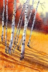 Birch Trees In Fall Paintings White Birch Trees Art Fine Art America Birch Tree Art Tree Art Watercolor Trees
