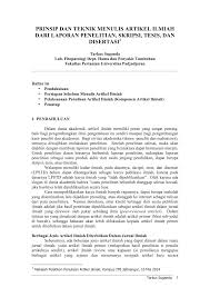 Jurnal skripsi penjadwalan jangka pendek. Pdf Teknik Menulis Artikel Ilmiah Dari Laporan Penelitian Skripsi Tesis Dan Disertasi