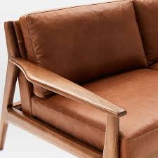 Modelos 3d para jogos, arquitetura, vídeos. Mathias Mid Century Wood Frame Leather Loveseat 66