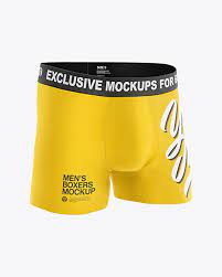 Download Boxer Briefs Mockup Half Side View In Apparel Mockups On Yellow Images Object Mockups