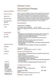 electrical project manager resume