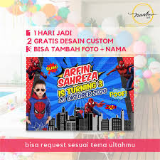 Duta inspirasi ntt 2021 @indonesian.event. Banner Ultah Spiderman Backdrop Ulang Tahun Spiderman Ultah Tema Spiderman Bisa Plus Foto Custom Shopee Indonesia