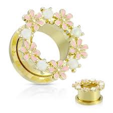 Coober pedy produces the bulk of the world's white opal. Opalsteine Und Enamel Blume Gold Pvd Flesh Tunnel Mit Gewinde Plug Schraubverschluss Plugs Tunnel Piercing Xxl Online Shop