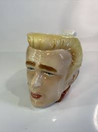 Vintage James Dean Clay Arts Ceramic Mug 1988 The Rebal 3D Figural Face