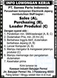 Lowongan kerja pt hintex cimahi. Lowongan Kerja Batujajar 2020 Dari Pabrik Pt Sanwa Parts September 2021