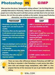 Gimp Vs Photoshop Useful Difference Between Photoshop Vs Gimp 7esl Photoshop Confusing Words Gimp
