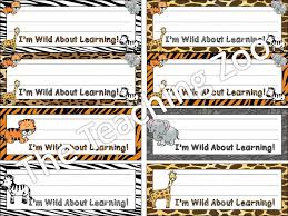 Zoo Animals Desk Name Plates Jungle Safari Theme Jungle Theme Classroom Classroom Themes Free Classroom Printables