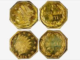 Detailed information about the coin ½ dollar ''california gold'', united states, with pictures and collection and swap management: California Gold Coins California Fractional Gold Coin Collecting