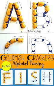 You can print it forward on scrap cardstock, cut it out and flip it over to use as a template to trace around to draw one on the back of your cardstock. Goldfish Crackers Alphabet Tracing Totschooling Toddler Preschool Kindergarten Educational Printables