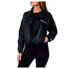 Champion Cropped Coach S Jacket In Black Modesens Jackets Coach Jacket Jacket Outfits