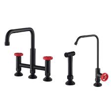 industrial bridge kitchen faucet and