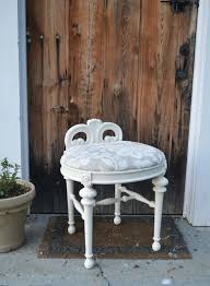 Reserved Vintage Refurbished White Vanity Stool With Etsy Vanity Stool Decor Modern Bathroom Decor