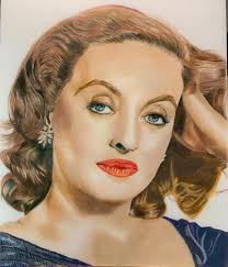 Practicing with portraits, Bette Davis acrylic