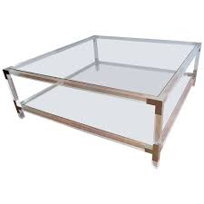 Image Result For 48 Inch Square Cocktail Tables With Bottom Shelf Glass Top Coffee Table Lucite Coffee Tables Square Cocktail Table