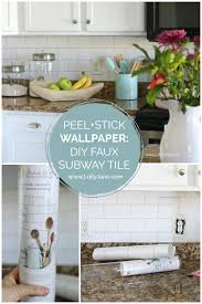 Install tough, cleanable vinyl wallpaper to create a handsome backsplash in your kitchen. Faux Subway Tile Backsplash Wallpaper