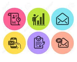 Rfp Report And Graph Chart Icons Simple Set Mail Messenger