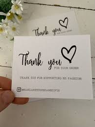 10 Pack Personalised Thank You For Your Order Business Calling Etsy In 2020 Small Business Cards Packaging Ideas Business Thank You Card Design