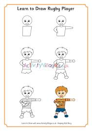 Learn To Draw A Rugby Player Rugby ball and split ac sketch by artist harrsha. learn to draw a rugby player