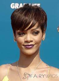 Outstanding Short Straight Brown African American Wigs For Women 6 Inch Rihanna Short Hair Celebrity Short Hair Rihanna Hairstyles