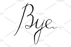 Bye Word Lettering Italic Vector Word Drawings Lettering Broken Words