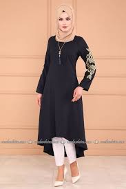 Modaselvim Bugune Ozel Kollari Nakisli Tesettur Tunik Msw8272 Laci Moda Tunik Moda Stilleri