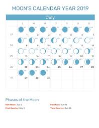 New Moon Phases For July 2019 Calendar Full Moon Calendar