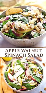 Apple Walnut Spinach Salad With Balsamic Vinaigrette Dressing Recipe Winter Salad Recipes Clean Eating Recipes For Dinner Salad Recipes