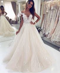 Off The Shoulder Sparkly Wedding Dresses Bridal Gown With Appliques Vneckdresses Longdresses Sparkly Wedding Dress Green Wedding Guest Dresses Bridal Dresses