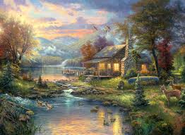 Cross stitch patterns by designer. Ebluejay Thomas Kinkade Natures Paradise Cross Stitch Pattern Look