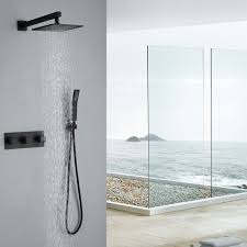 Maybe you would like to learn more about one of these? Modern Shower Head Bathroom Shower Combo Set Wall Mounted Matte Black Finish 17 3 X12 6 X5 Overstock 31887421