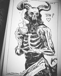 Tea Inktober Day 3 Skull Boy Is Unintentionally Looking A Lot Like Mxmorggo Go Check Out Their Work Inktober Inktober2018 Art Creepy Art Sketch Book