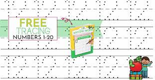 free tracing numbers worksheets 1 20 for preschool kindergarten kids
