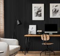 Black Color Matte Acoustic Slat Wall Panels | Original Slatpanel®