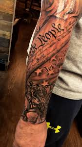 Upper Arm Half Sleeve Black And White American Flag Tattoo Pin On Tattoo