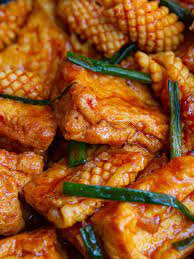 Spicy Korean Squid And Fried Tofu Stir Fry With Gochujang Vietnamese Home Cooking Recipes Recipe Squid Recipes Spicy Korean Cooking Recipes