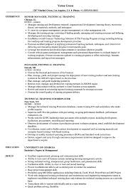 Technical Training Resume Samples Velvet Jobs