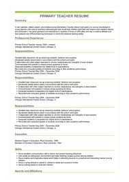 Your dream job awaits, make your move. Primary Teacher Resume Great Sample Resume