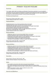 Everyone has to start somewhere. Primary Teacher Resume Great Sample Resume