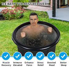 SHUIMEIYAN Large Ice Bath Tub for Athletes Outdoor Portable Free-standing  Bathtub for Adults Cold Water Therapy Tub for Recovery Cold Plunge Tub Ice  Barrel Ice Bath Tub -29.5Φ x 29.5H(8219 black) -