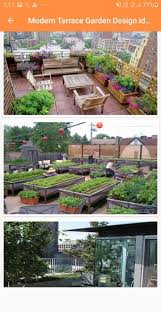 Apr 13, 2020 · a modern terrace with potted greenery, crate furniture and a large umbrella over the space. Modern Terrace Garden Design Ideas Pour Android Telechargez L Apk