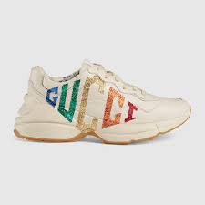 White Leather Rhyton Glitter Gucci Sneaker Gucci Tr Shop now online at mytheresa. women s rhyton glitter gucci sneaker