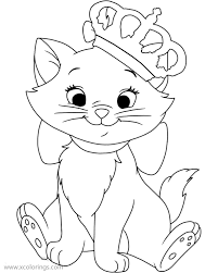 Hand drawn whale in the waves for antistress coloring page with. Aristocats Coloring Pages Marie Wears Crown Xcolorings Com