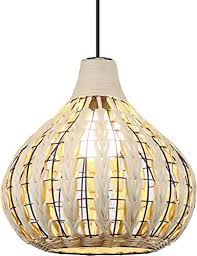 Amazon com xiaoxy rustic bamboo chandelier pearl of the. 14 In Rattan Pendant Light Fixture Natural Bamboo Lampshade Chandelier Wicker Ceiling Light Handmade Weave Basket Hanging Light Nature Color 2700k Led Bulb Included Amazon Com
