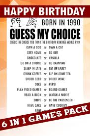 Happy Birthday Games For Adults 30th Birthday Games 30 Birthday Born In 1990 30th Birthday Printable Games Birthday Trivia Birthday Trivia Game Younger Or Older 506 In 2020 50th Birthday Games 30th Birthday Games Birthday Party Games
