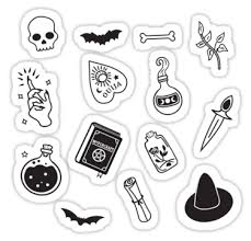 Witchy Essence Black Stickers By Bonnabell Redbubble Black Stickers Printable Stickers Tumblr Stickers