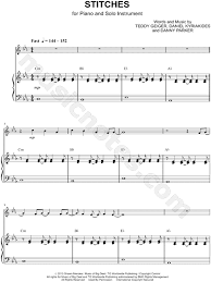 Shawn Mendes Stitches Piano Accompaniment Sheet Music In C Minor Download Print Sku Mn0155333
