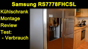 Um platz zu sparen, hat samsung dieses mal auf türgriffe verzichtet. Samsung Rs7778fhcsl Side By Side Kuhlschrank Montage Optik Stromverbrauch Eiswurfel Youtube