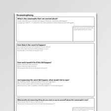 Using simple language and plenty of examples, this worksheet describes nine. Decatastrophizing Psychology Tools